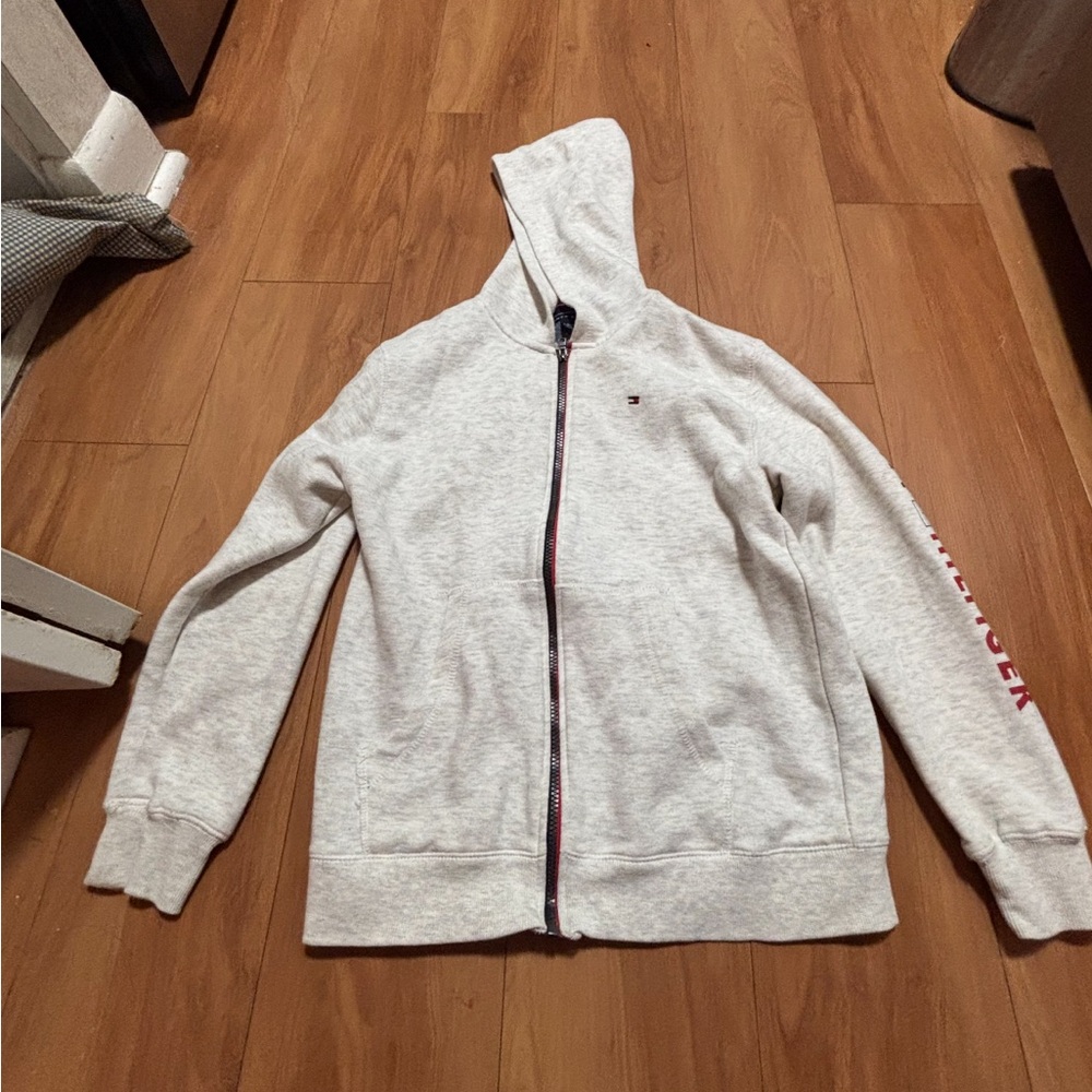 Tommy Hilfiger Cream Zip-Up Hoodie